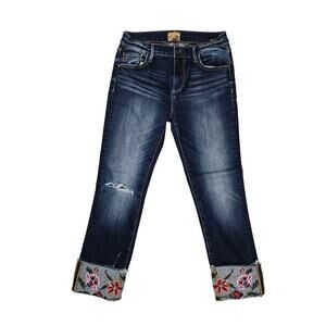 Driftwood Women's Colette Floral Embroidered Skinny Jeans 26